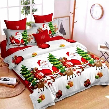 Lenjerie de pat dublu, bumbac satinat PUCIOASA, 4 piese, 2 persoane, Craciun26 Lenjerie de pat dublu, bumbac satinat PUCIOASA, 4 piese, 2 persoane, Craciun26