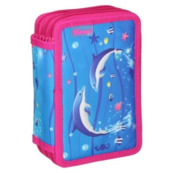 Penar echipat cu trei niveluri Dolphins, Spirit, 19,5 x 13 x 6 cm Penar echipat cu trei niveluri Dolphins, Spirit, 19,5 x 13 x 6 cm