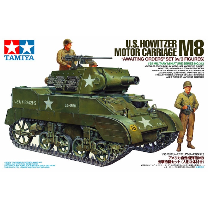 Tamiya makettszett US Howitzer Motor Carriage M8 Awaiting Orders Set 1:35 (300035312)
