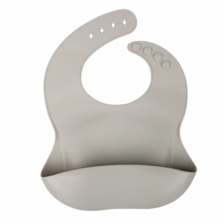 Baveta bebelus silicon,gri