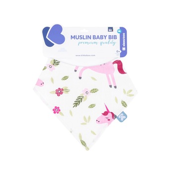 Baveta tip bandana impermeabila din bumbac KikkaBoo Unicorn Baveta tip bandana impermeabila din bumbac KikkaBoo Unicorn