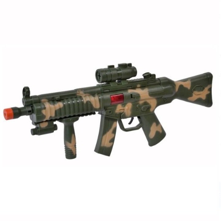 Arma de jucarie pentru copii, model mitraliera, Plastic, 57 cm