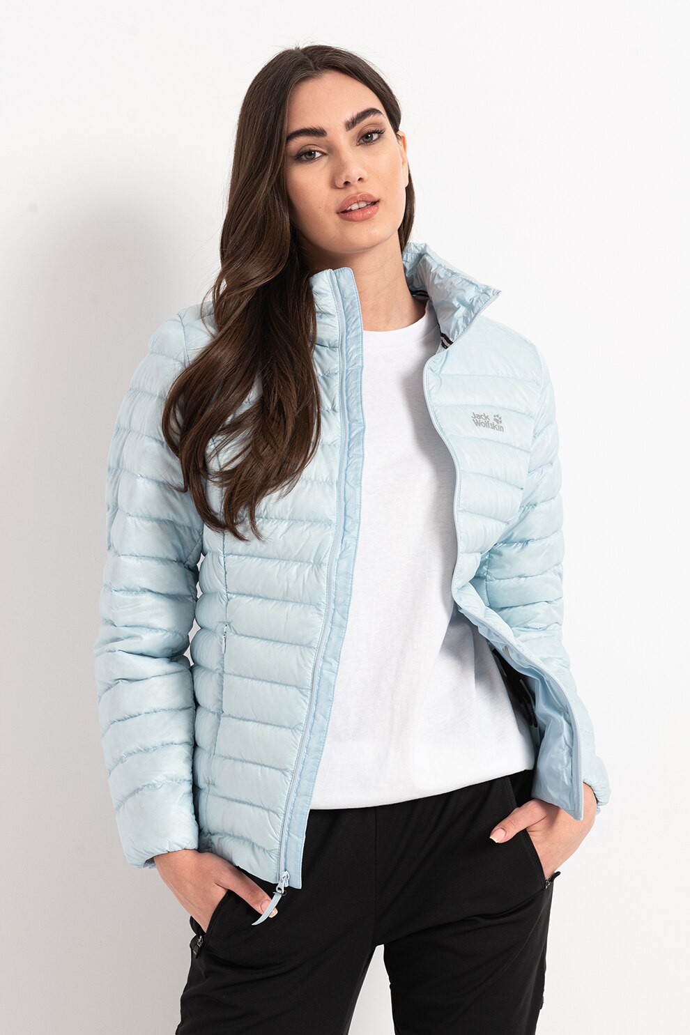 Jack Wolfskin, Jacheta cu umplutura de puf pentru drumetii JWP, Bleu/Albastru pastel