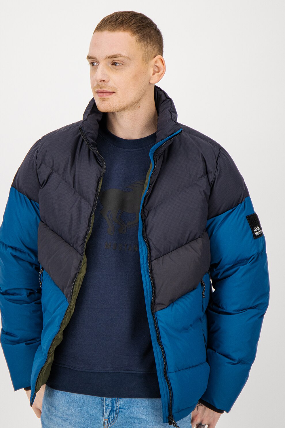 Jack Wolfskin, Geaca cu umplutura de puf Fearless, Albastru
