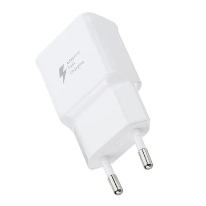 Зарядно устройство Мрежов контакт Бързо зарядно устройство Преносим адаптер 1 USB порт Бял