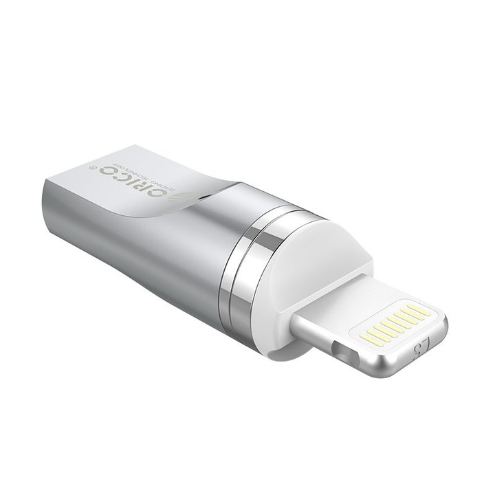 Orico ML01-SV-BP adapter, miniadapter mikro USB-ről világításra, mágneses, ezüst