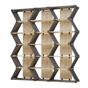 Biblioteca tripla modulara, ntropy, 153x196x37, Stejar Nebraska Natur, Beton Chicago gri inchis, PAL melaminat Biblioteca tripla modulara, ntropy, 153x196x37, Stejar Nebraska Natur, Beton Chicago gri inchis, PAL melaminat