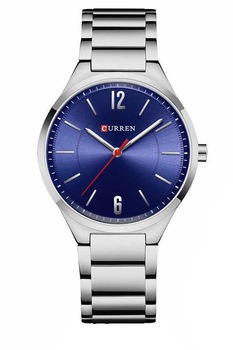 Ceas barbatesc elegant CURREN, cu bratara metalica, argintiu/albastru - 8280 Ceas barbatesc elegant CURREN, cu bratara metalica, argintiu/albastru - 8280
