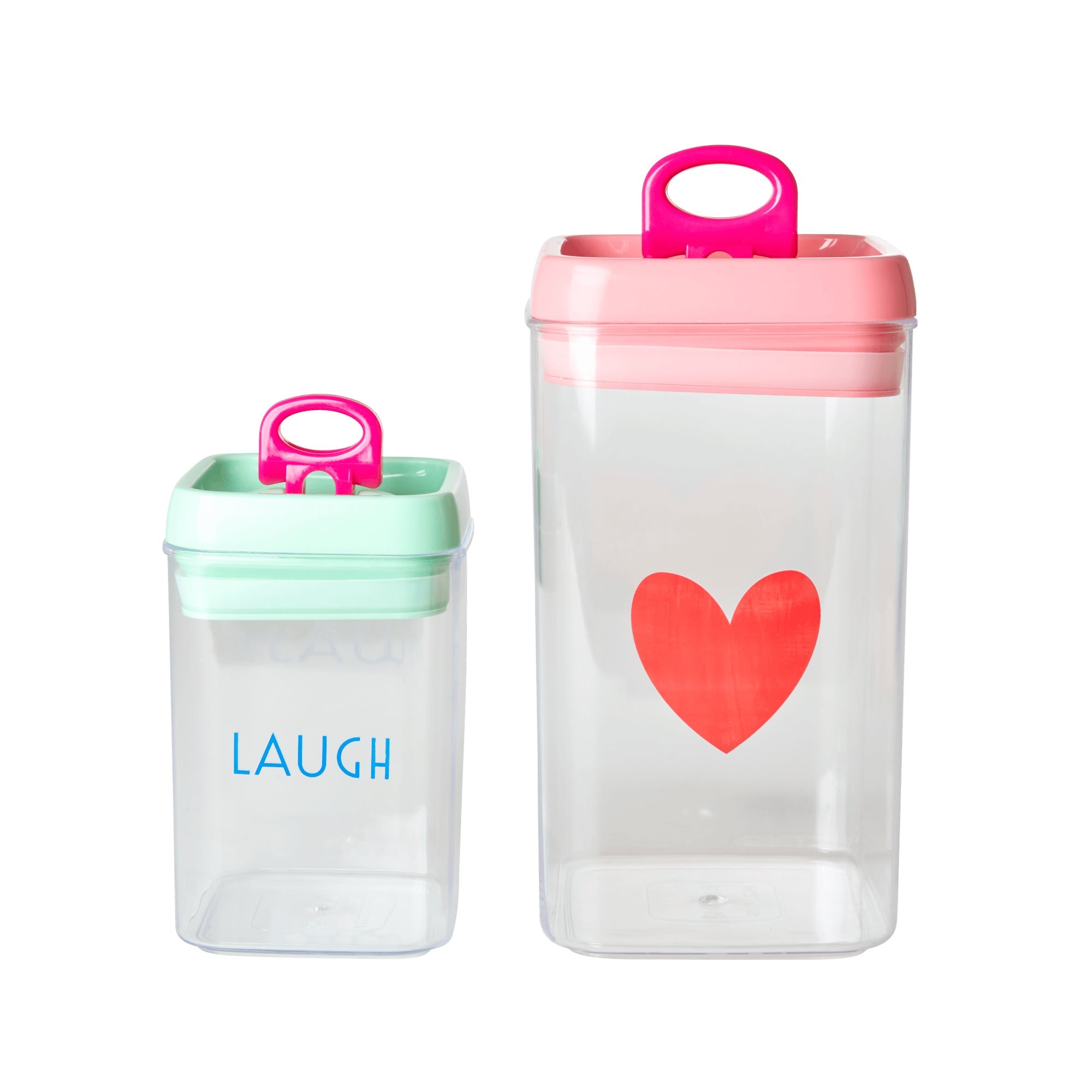 Set 2 Cutii Alimentare Cu Capac Etans Rice,Roz/Verde, 23x12.8x12.8cm