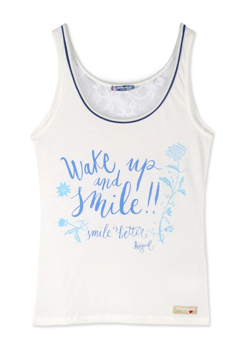 Дамски потник с надпис Desigual, Бял, L