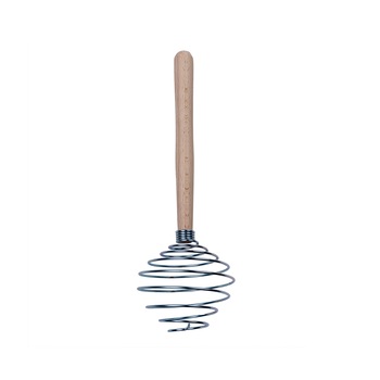 Tel de bucatarie tip spirala, din metal si lemn (mic) / 1411 Tel de bucatarie tip spirala, din metal si lemn (mic) / 1411