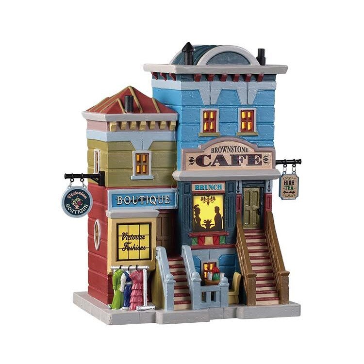 Figurina Christmas Village Lemax, Cafeneaua Brownstone