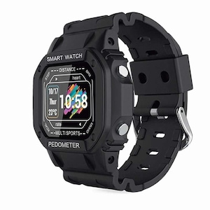 Ceas Smartwatch Techstar® i2, 0.96 inch LCD, Bluetooth 4.0, Monitorizare Puls, Tensiune, Somn, Alerte Sedentarism, Hidratare, Negru