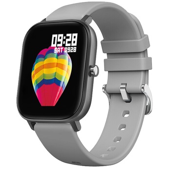 Ceas smartwatch si bratara fitness, GO4FIT® , model GF01, curea silicon gri Ceas smartwatch si bratara fitness, GO4FIT® , model GF01, curea silicon gri