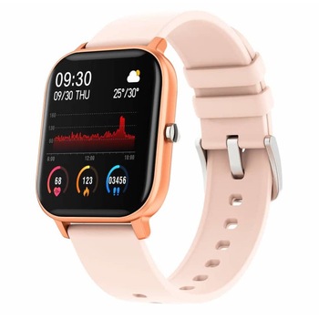 Ceas smartwatch si bratara fitness, GO4FIT® , model GF01, curea silicon roz Ceas smartwatch si bratara fitness, GO4FIT® , model GF01, curea silicon roz