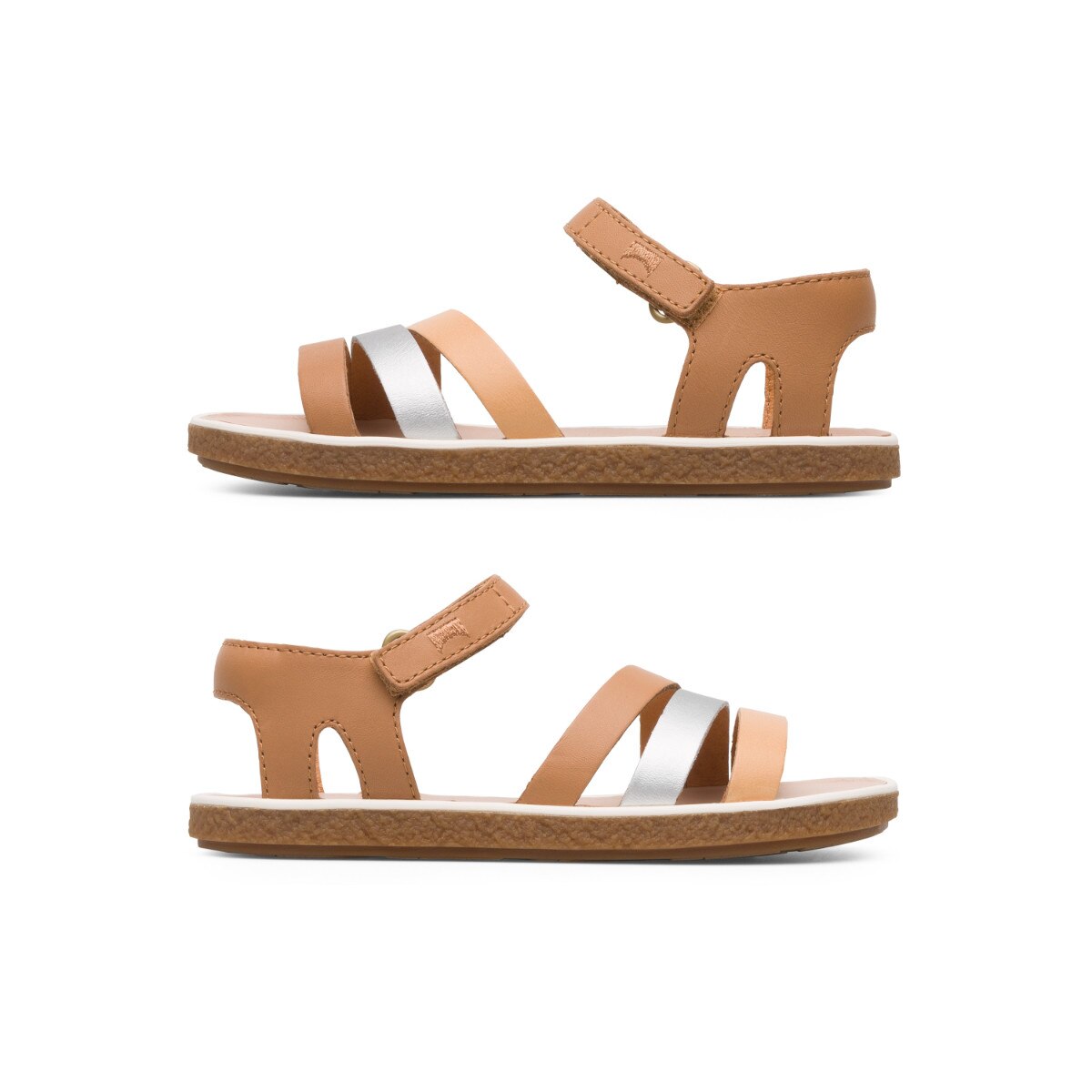 Sandale Fete, Camper, Twins, Piele naturala, Bej