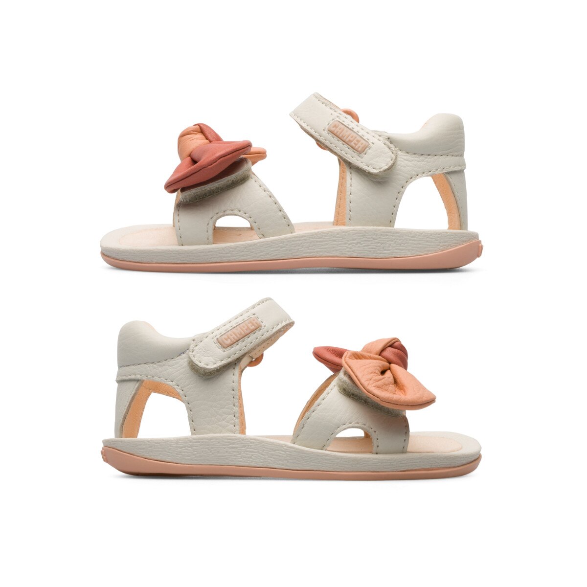 Sandale Fete, Camper, Twins , Piele naturala, Alb