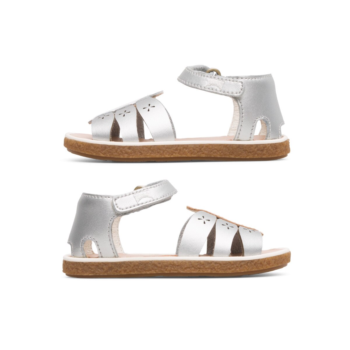 Sandale Fete, Camper, Miko, Piele naturala, Gri, 20 EU