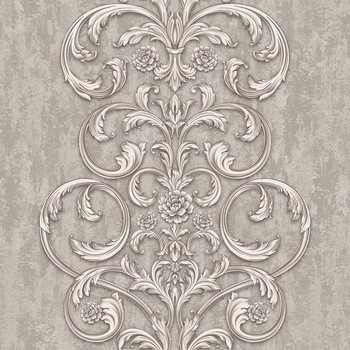 Tapet semilavabil, Fox, Topaz 6203, in relief, hartie, duplex, maro-gri, model clasic cu flori, rola 0.53 m x 10.05 ml Tapet semilavabil, Fox, Topaz 6203, in relief, hartie, duplex, maro-gri, model clasic cu flori, rola 0.53 m x 10.05 ml
