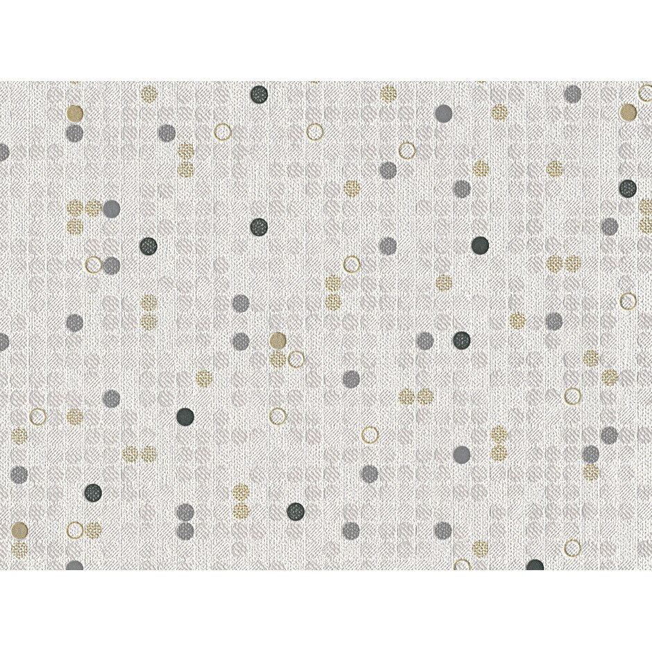 Tapet vinil Slavyanski Oboi, Merengue 9398-10, model fantezie cu buline, gri-bej, lavabil, pentru living sau dormitor, rola 0.53 m x 10.05 m