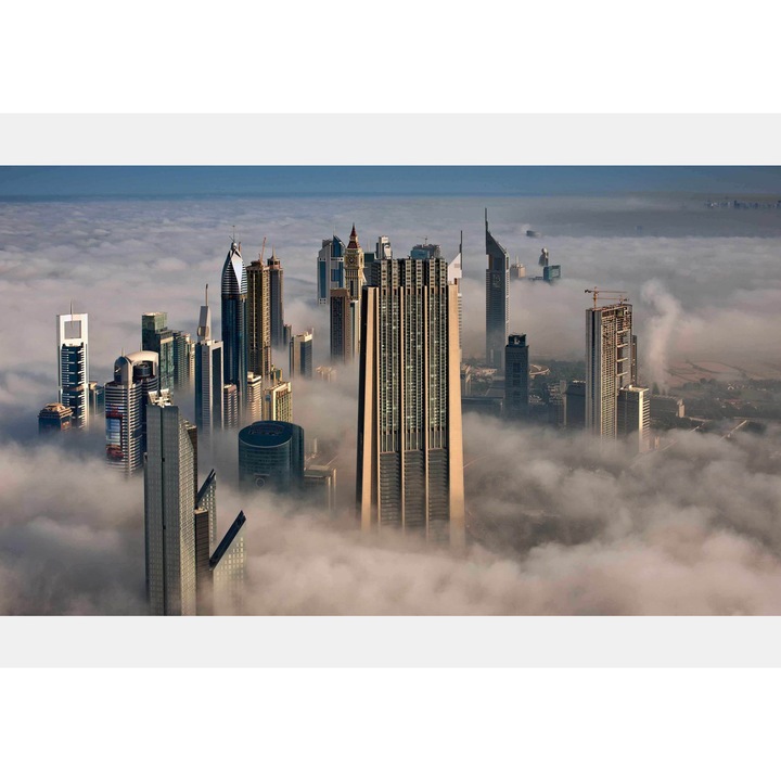 Fototapet, Orasul acoperit de ceata , 200 x 150 cm