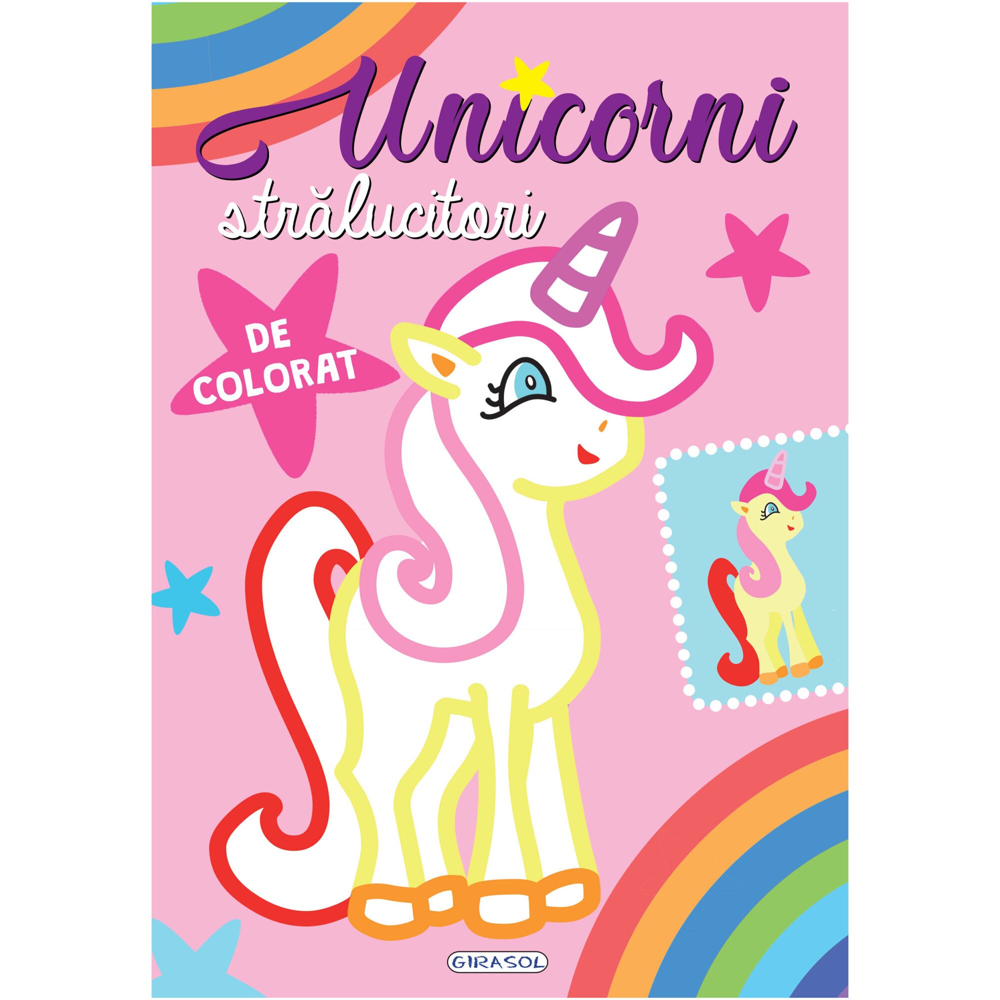 Unicorni stralucitori de colorat roz, Colectiv Susaeta