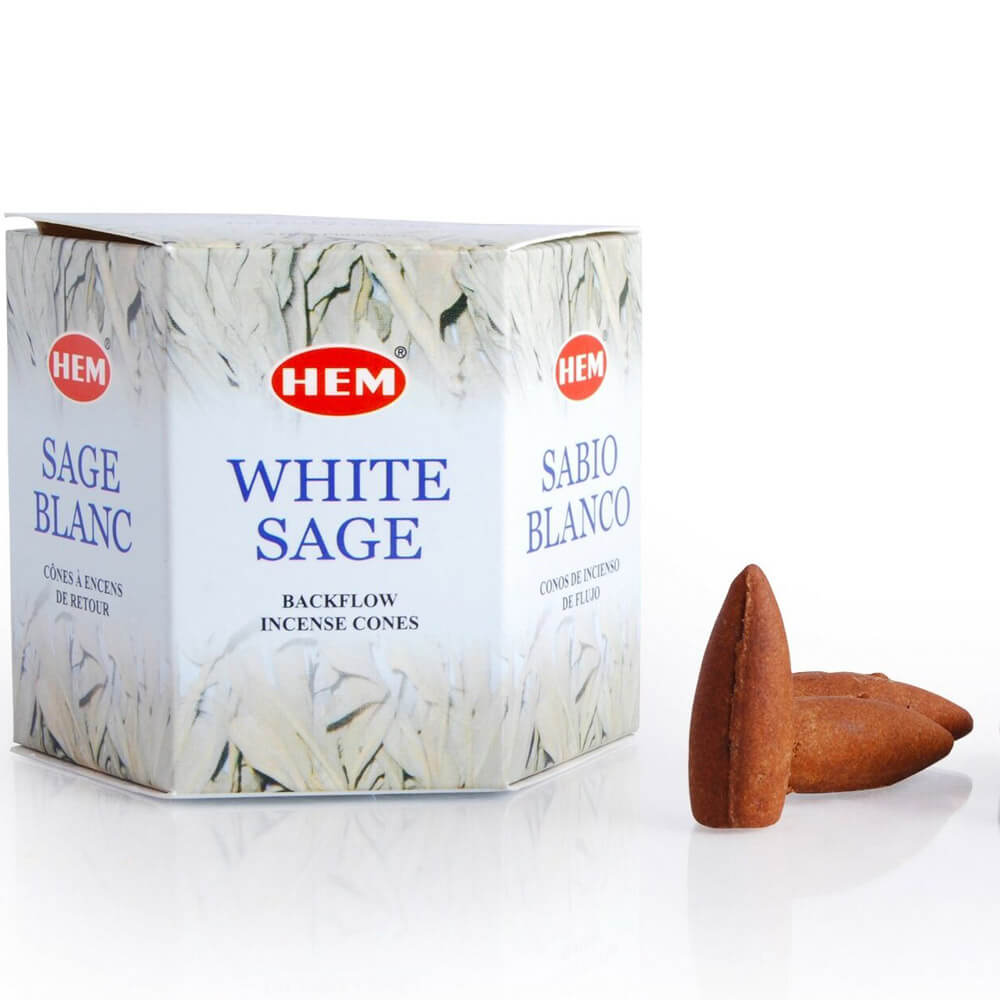 Conuri backflow parfumate Salvie, HEM profesional aromaterapie, 40 buc.