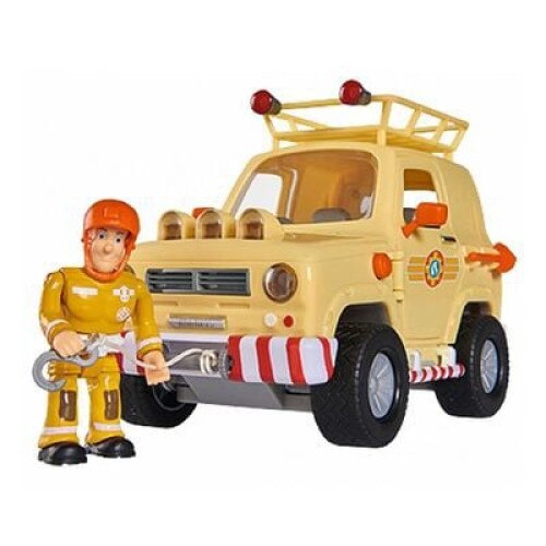 Set Fireman Sam, Masina Rescuing Jeep 4x4, 15 cm