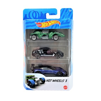 Set 3 masinute metalice Hot Wheels,1:64,multicolor Set 3 masinute metalice Hot Wheels,1:64,multicolor