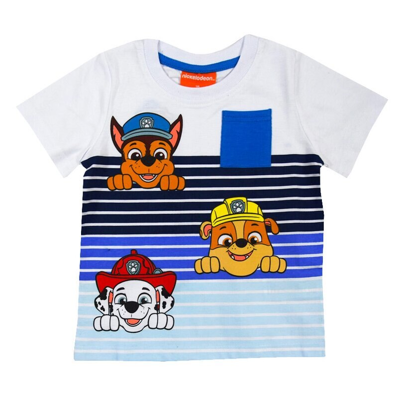 Tricou baieti, Chase, Rubble si Marshall, alb