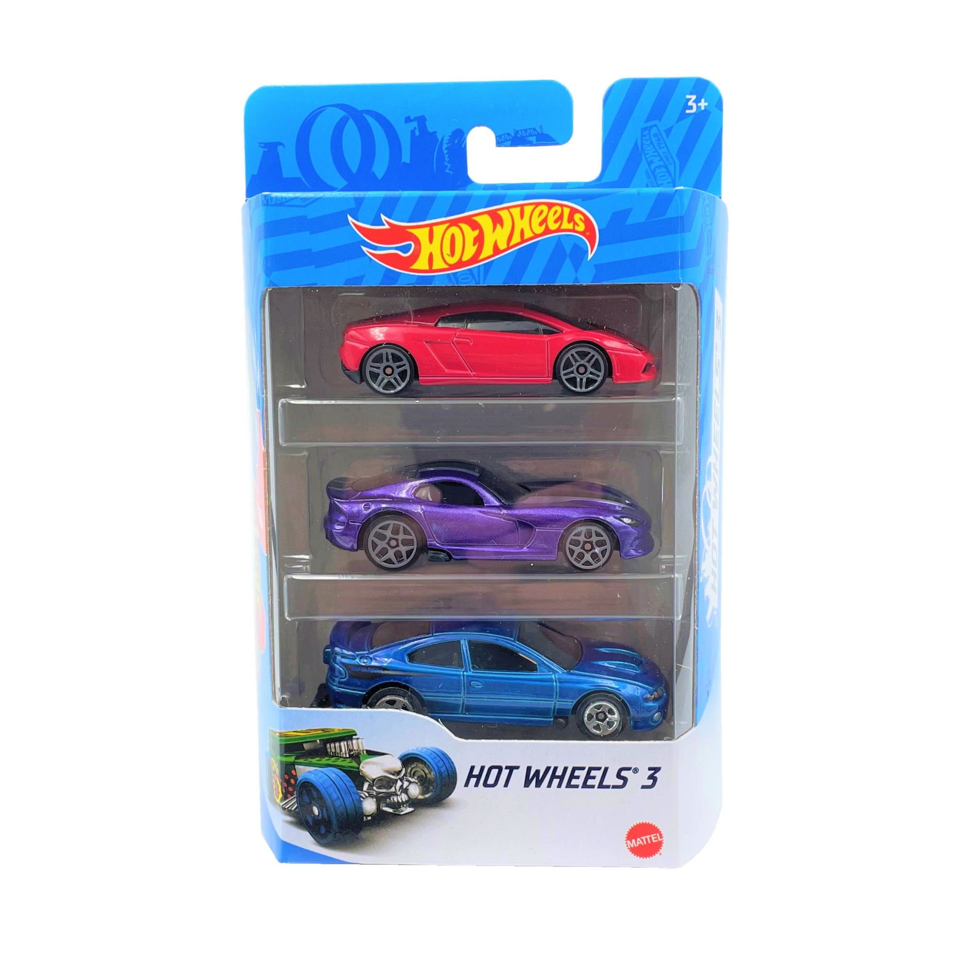 Set 3 masinute metalice Hot Wheels,1:64,multicolor