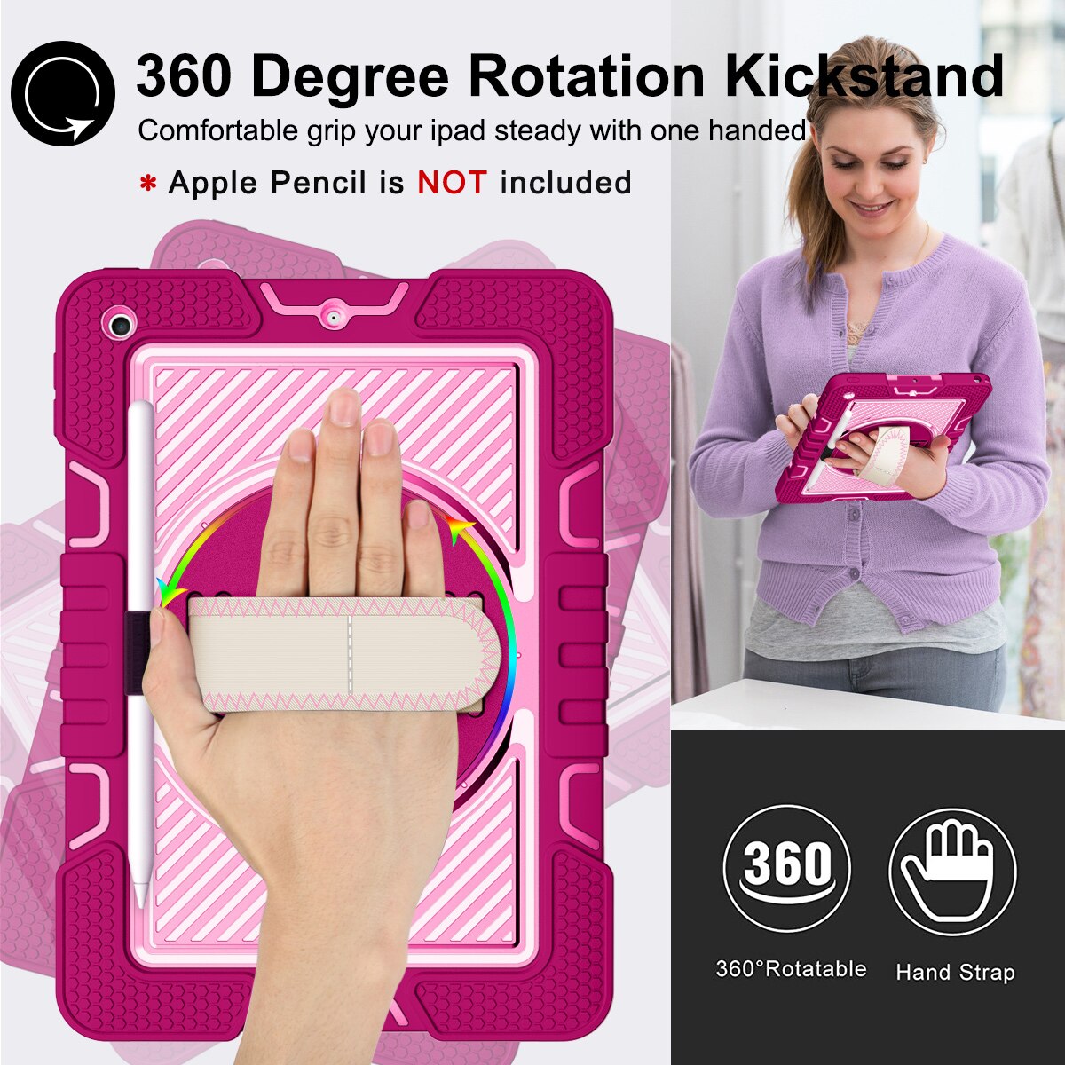 Husa tableta, CoolBELL, Silicon, Compatibila cu iPAD 10.2'', Roz