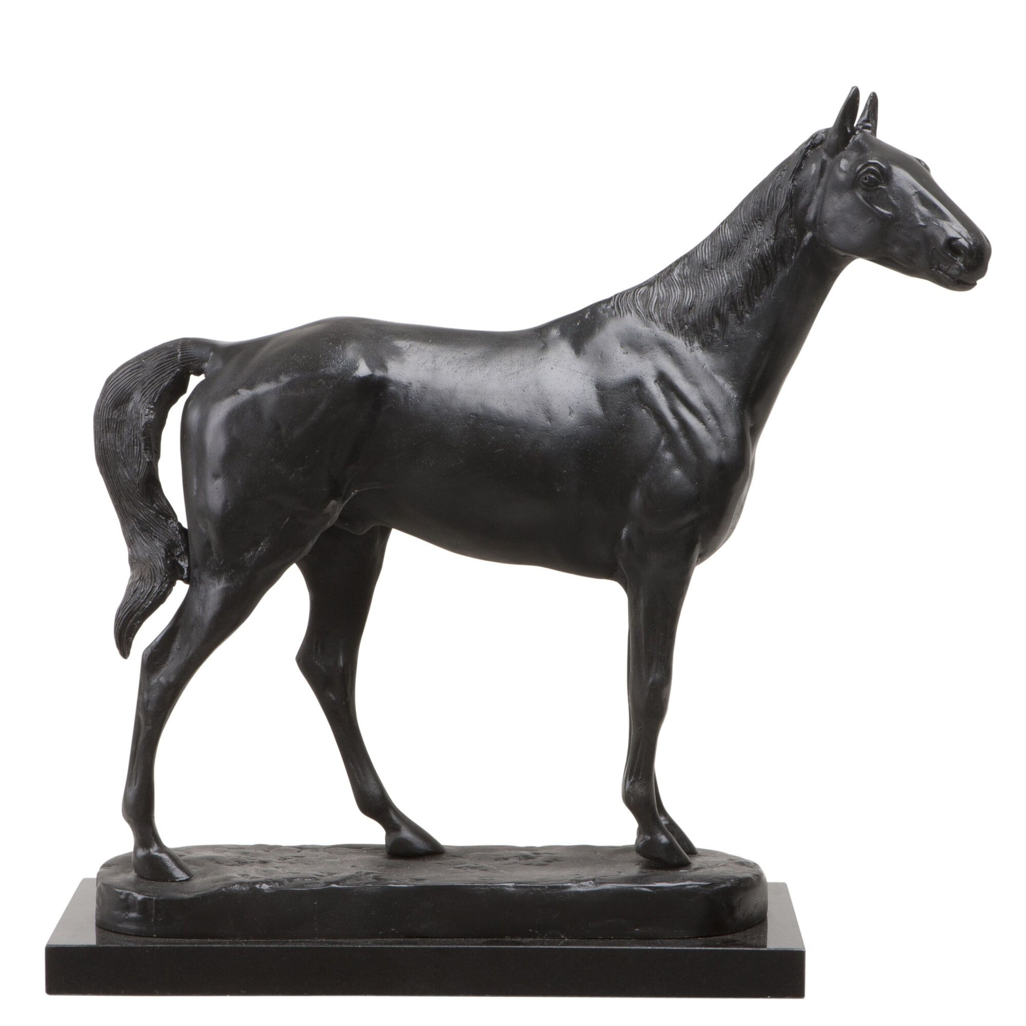 Statueta Horse Rodondo, aluminiu, baza granit, finisaj bronz, negru, h 57 cm, Eichholtz- 470734