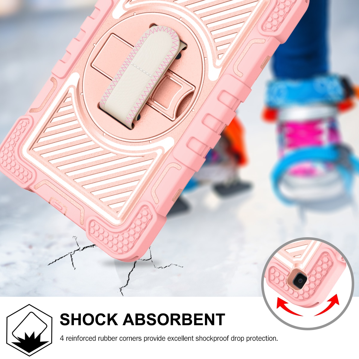 Husa tableta, CoolBELL, Silicon, Compatibila cu Samsung Galaxy Tab A 8.0 (2019)T290/T295, Roz