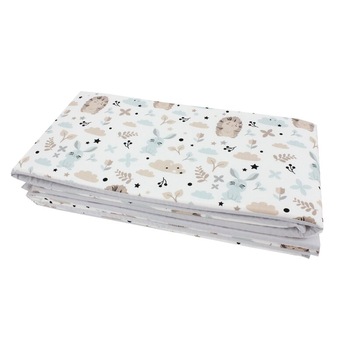 Set 2 aparatori, Prichindel, arici si iepuras, gri, 120x60cm Set 2 aparatori, Prichindel, arici si iepuras, gri, 120x60cm