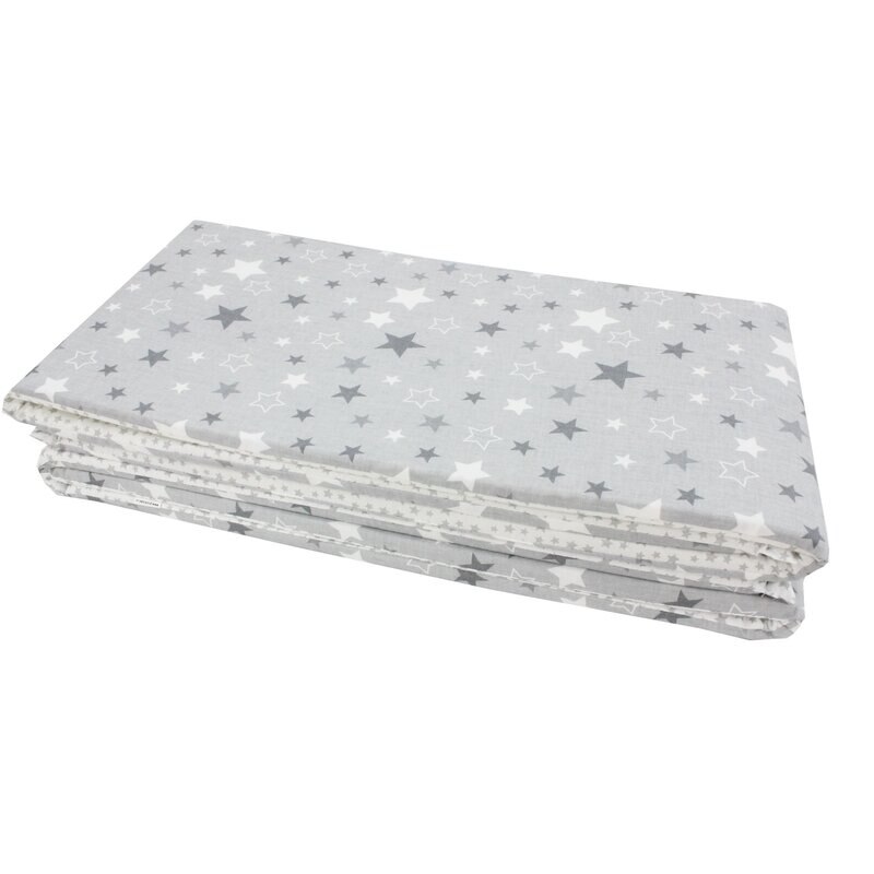 Set 2 aparatori, Prichindel, gri cu stelute si verso alb cu stelute, 120x60cm