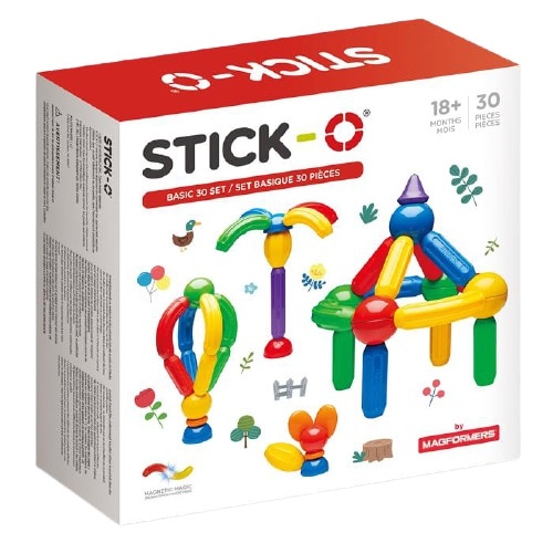 Set de contruit cu magneti StickO Basic 30 piese
