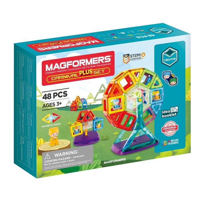 Set de contruit cu magneti Magformers Carnival Plus 48 de Piese