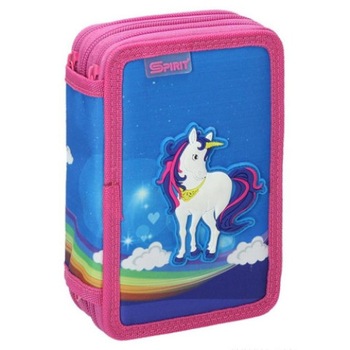 Penar 3D echipat cu trei niveluri Unicorn, Spirit, 19,5 x 13 x 6 cm Penar 3D echipat cu trei niveluri Unicorn, Spirit, 19,5 x 13 x 6 cm