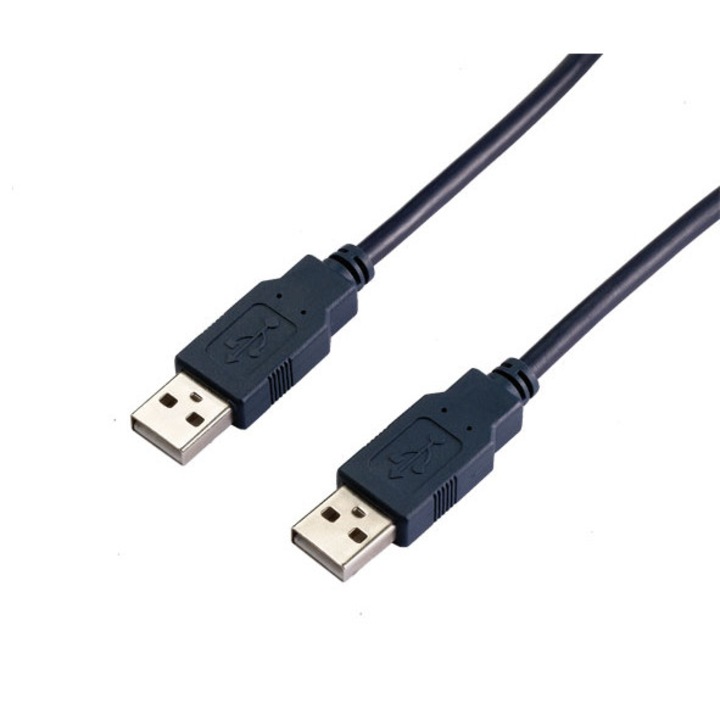 Кабел VCom SS001279, USB2.0 Мъжко - Мъжко 2m, Черен, 2m