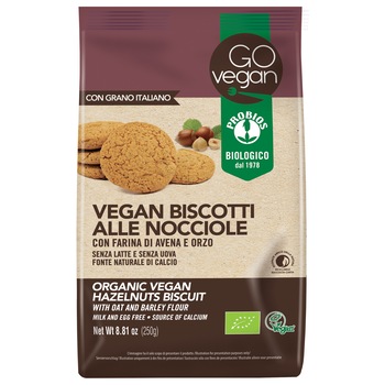 Bio Biscuiti Vegani cu Alune, Ovaz si Faina de Orz , Probios , 250g Bio Biscuiti Vegani cu Alune, Ovaz si Faina de Orz , Probios , 250g