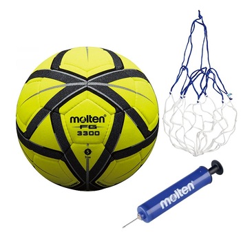 Minge fotbal sala / indoor Molten F5G3300, pentru parchet, marime 5, pompa si plasa Minge fotbal sala / indoor Molten F5G3300, pentru parchet, marime 5, pompa si plasa