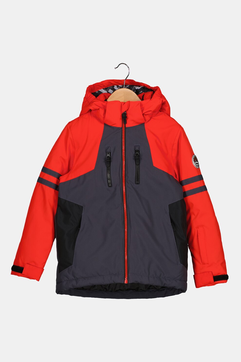 ELLESSE, Geaca cu model colorblock si gluga pentru schi, Bleumarin/Rosu