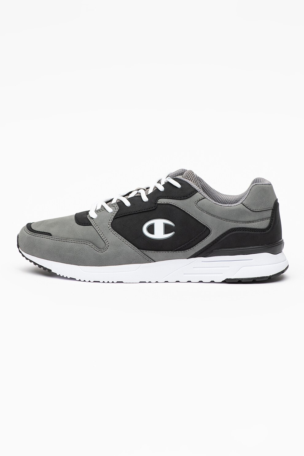 Champion, Pantofi sport de piele ecologica Bruno, Gri/negru