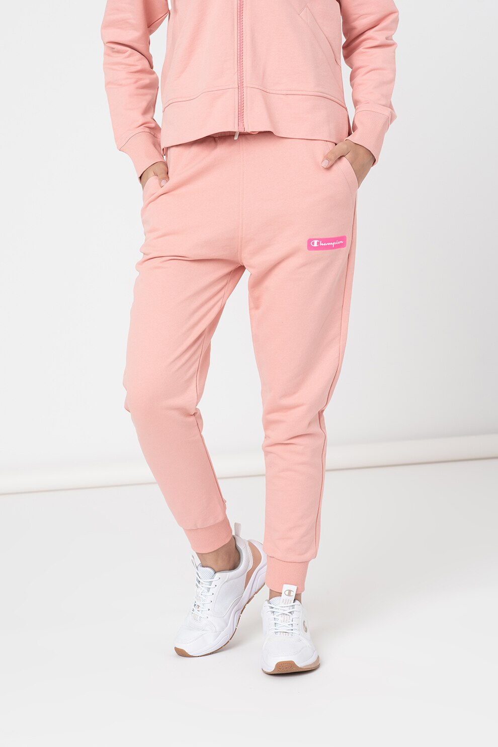 Champion,Pantaloni spot conici cu buzunare oblice Urban Lady, Roz prafuit