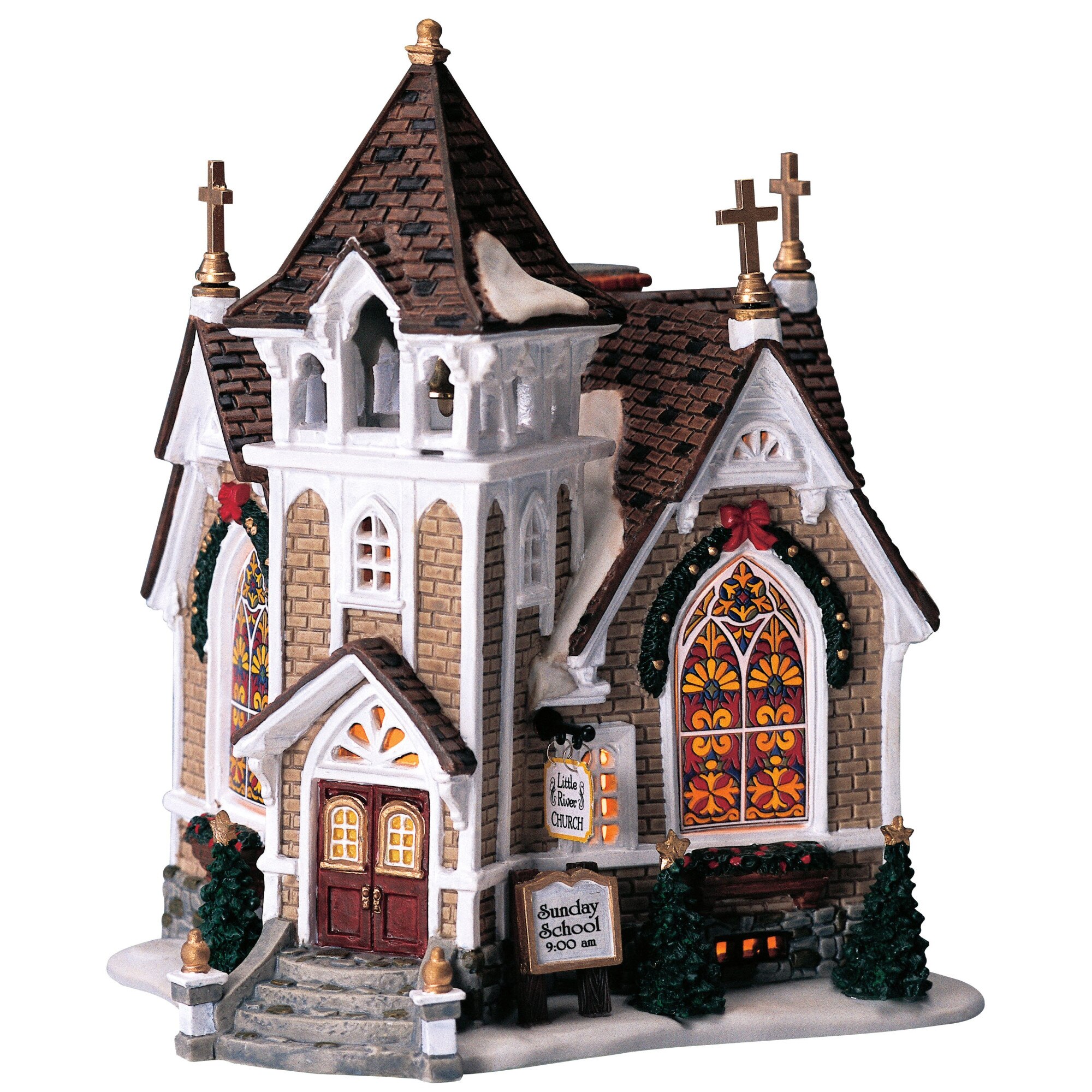 Figurina Christmas Village Lemax, Biserica Micul Izvor, Led pe Baterii