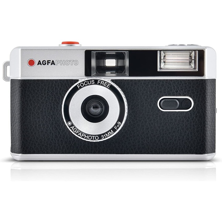 Camera foto Compacta, AgfaPhoto pentru film 35mm (135) biltz incorporat, Negru