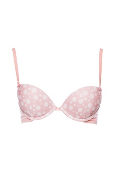 Sutien cu burete subtire si push-up gradual, din microfibra , Intimamoda Pois 6934, Roz/Alb Sutien cu burete subtire si push-up gradual, din microfibra , Intimamoda Pois 6934, Roz/Alb
