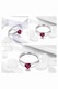 Inel de logodna din Argint 925 Cherry Love cu piatra rosie de zirconiu, masura 7, aniversare, sarbatori, martisor