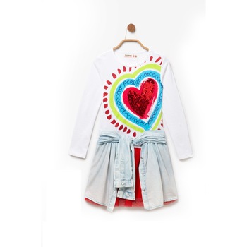 Rochie Desigual 19SGVKX5, Alb, 5-6 ani Rochie Desigual 19SGVKX5, Alb, 5-6 ani